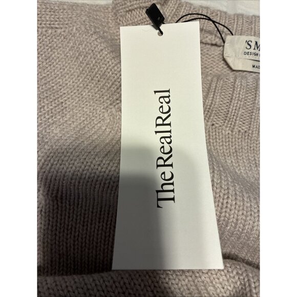 ‘s Max Mara Authentic Solid Beige Crew Neck Long Sleeve Knit Sweater Small - Picture 6 of 6